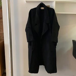 Long black wool coat